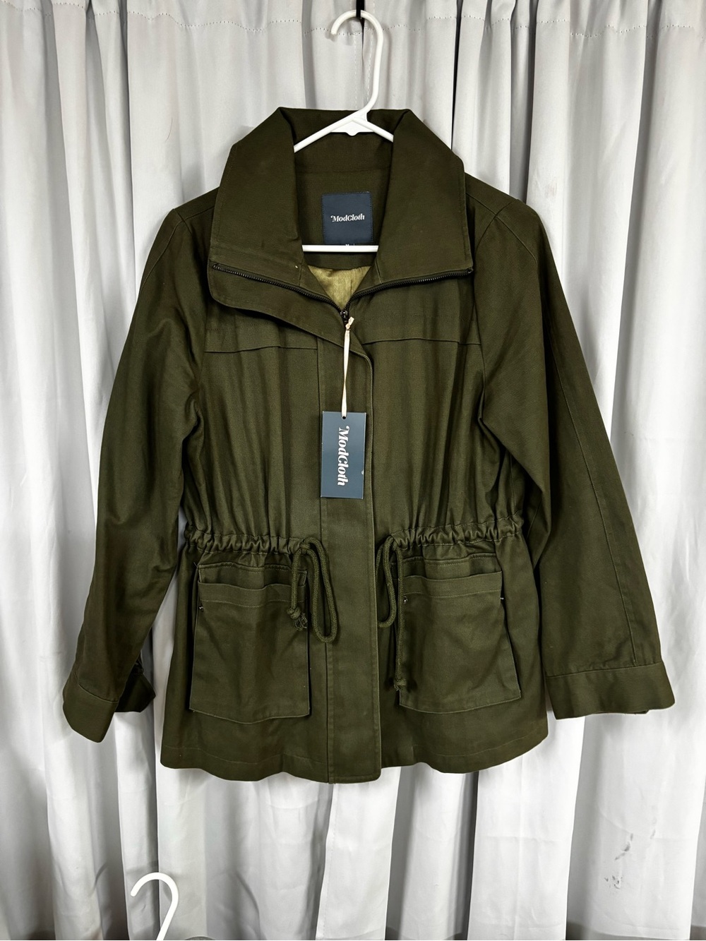 Modcloth Olive Green Drawstring Utility Jacket